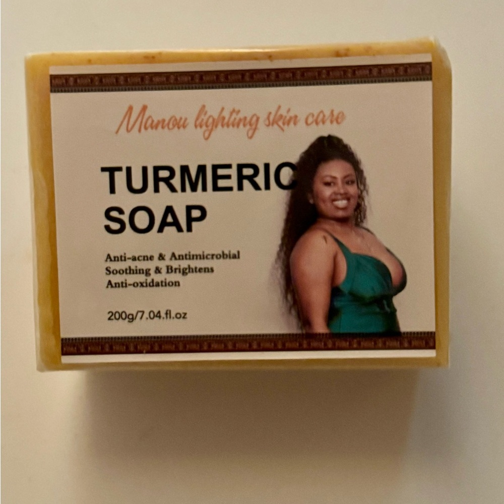 Manou turmeric soap anti-acne & anti-microbial .soothing & brightens. Anti-oxid